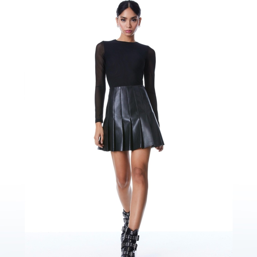 Alice & Olivia Vegan Leather Mini Dress